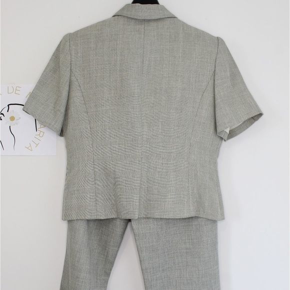 Vintage blazer and pants set gray 14 excellent conditions short sleeves - Picture 6 of 9